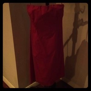 Red J.Crew Stretch Strapless Dress